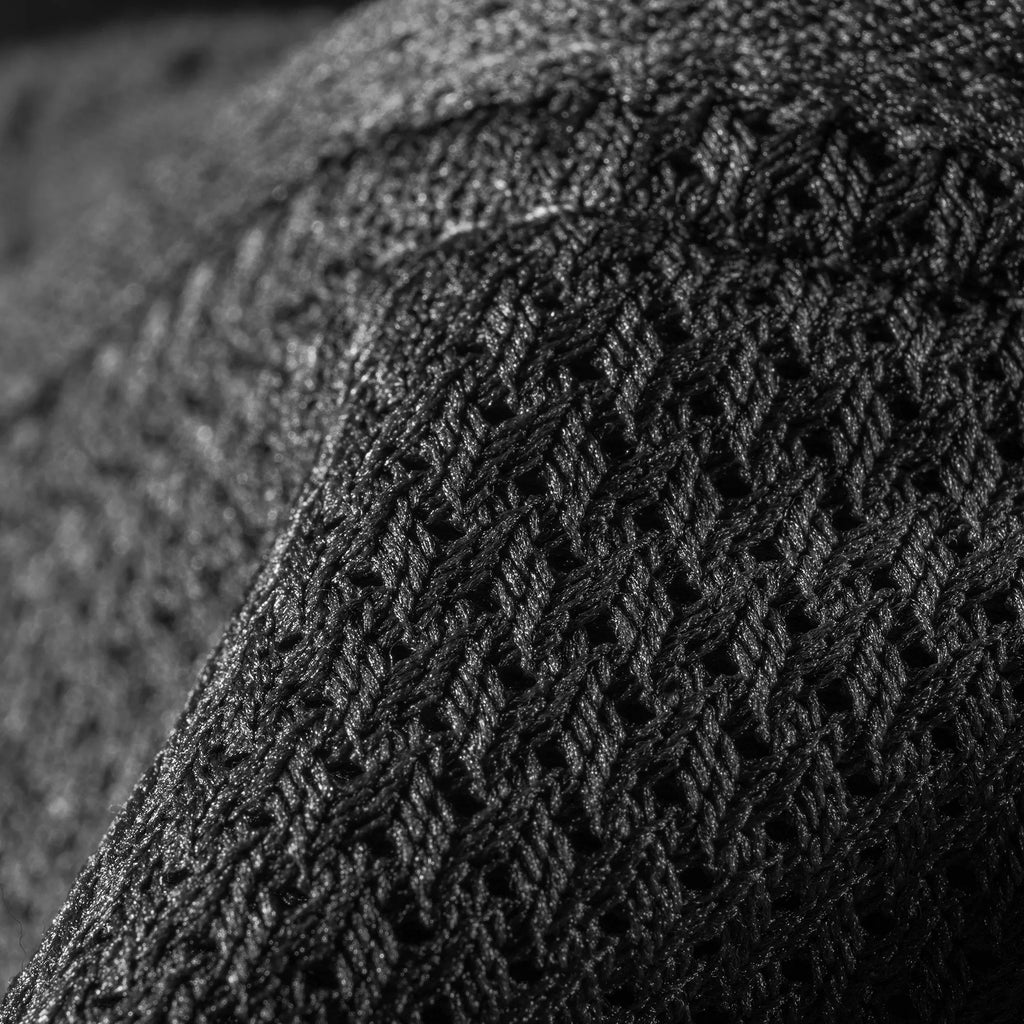 Lightweight TechGrid Hooded Fleece Jacket Black