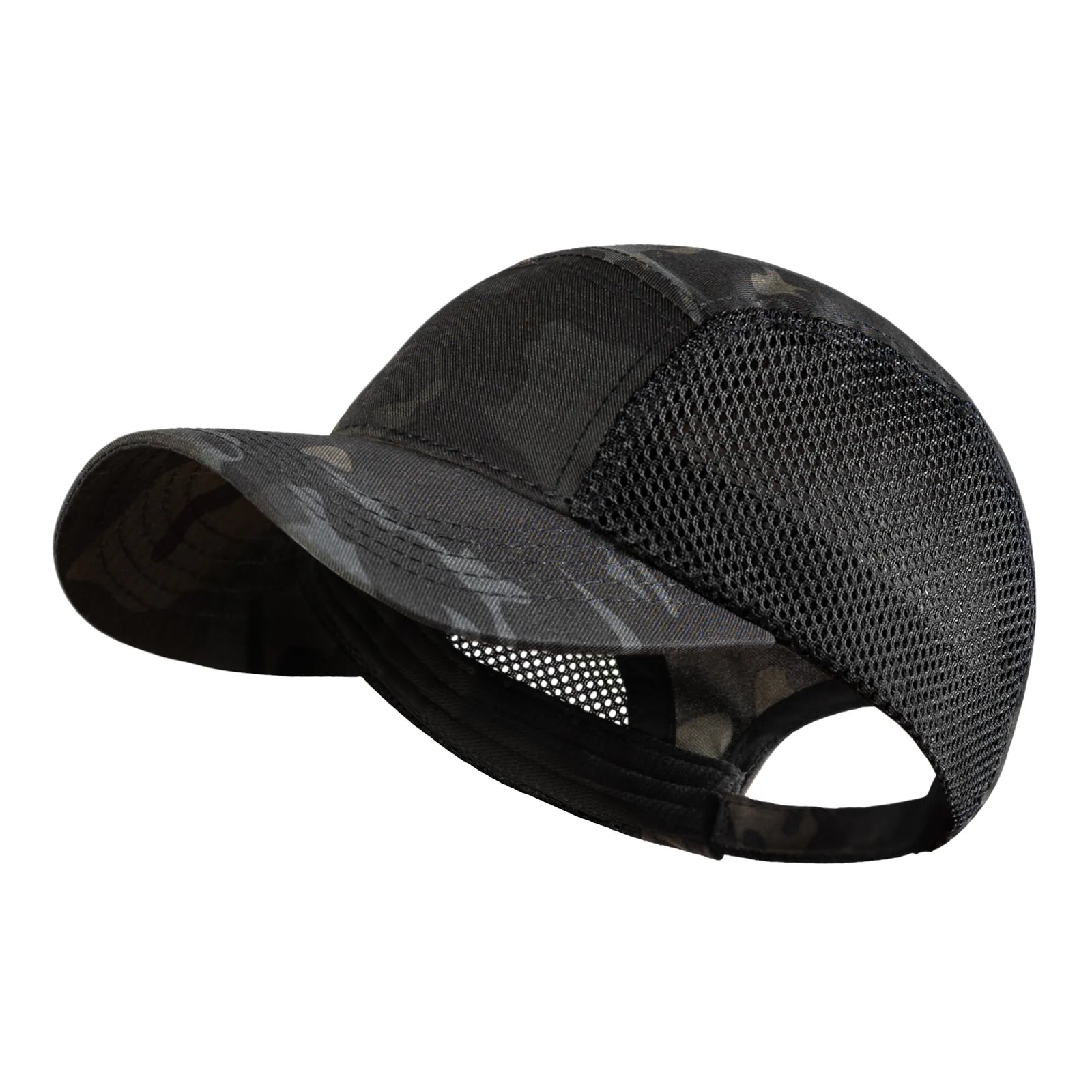 5-Panel Mesh Twill Black Multicam Baseball Cap