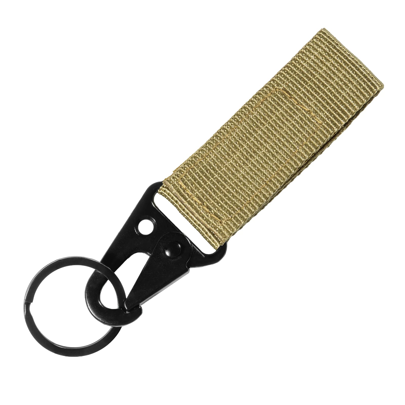 Carabiner with Retainer and Ring Coyote
