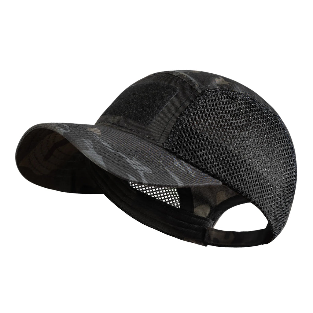 Baseball Cap 5Panel Mesh Tactic Twill Black Multicam