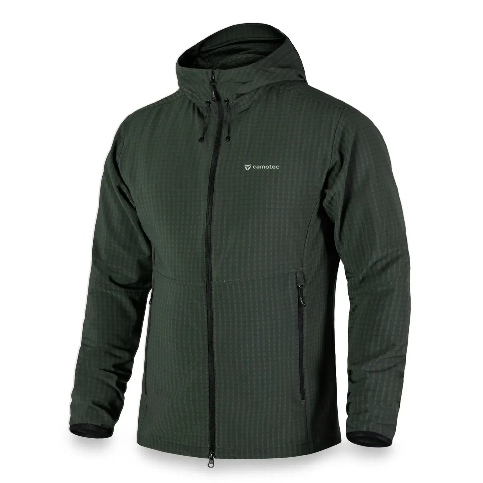 Lightweight Fleece Jacket TechGrid Hood Olive
