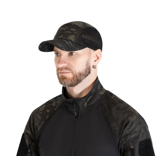 5-Panel Mesh Twill Black Multicam Baseball Cap
