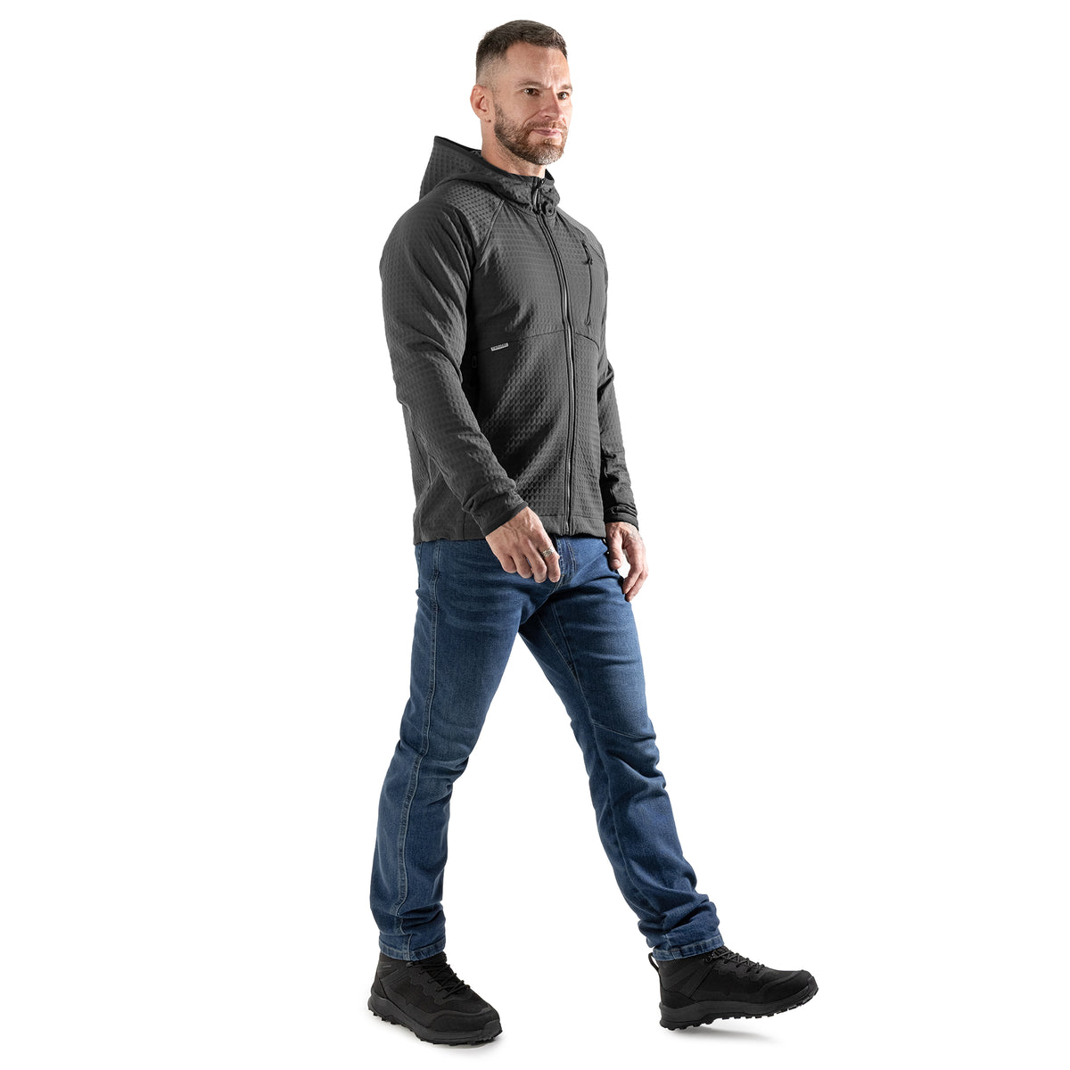 Jacket Plast Hood Gridshell Graphite