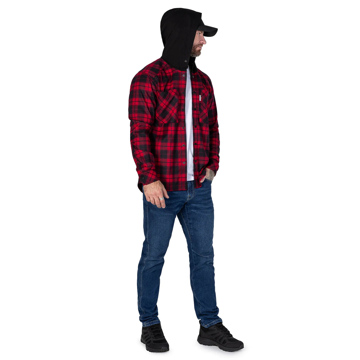 Hooded shirt "Vector" Red/Black
