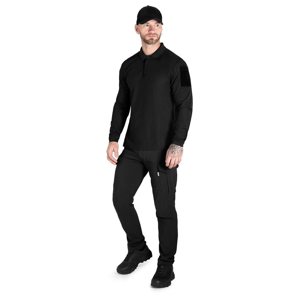Patrol 2.0 (perf.) Long CoolPass Pique LT Polo Black