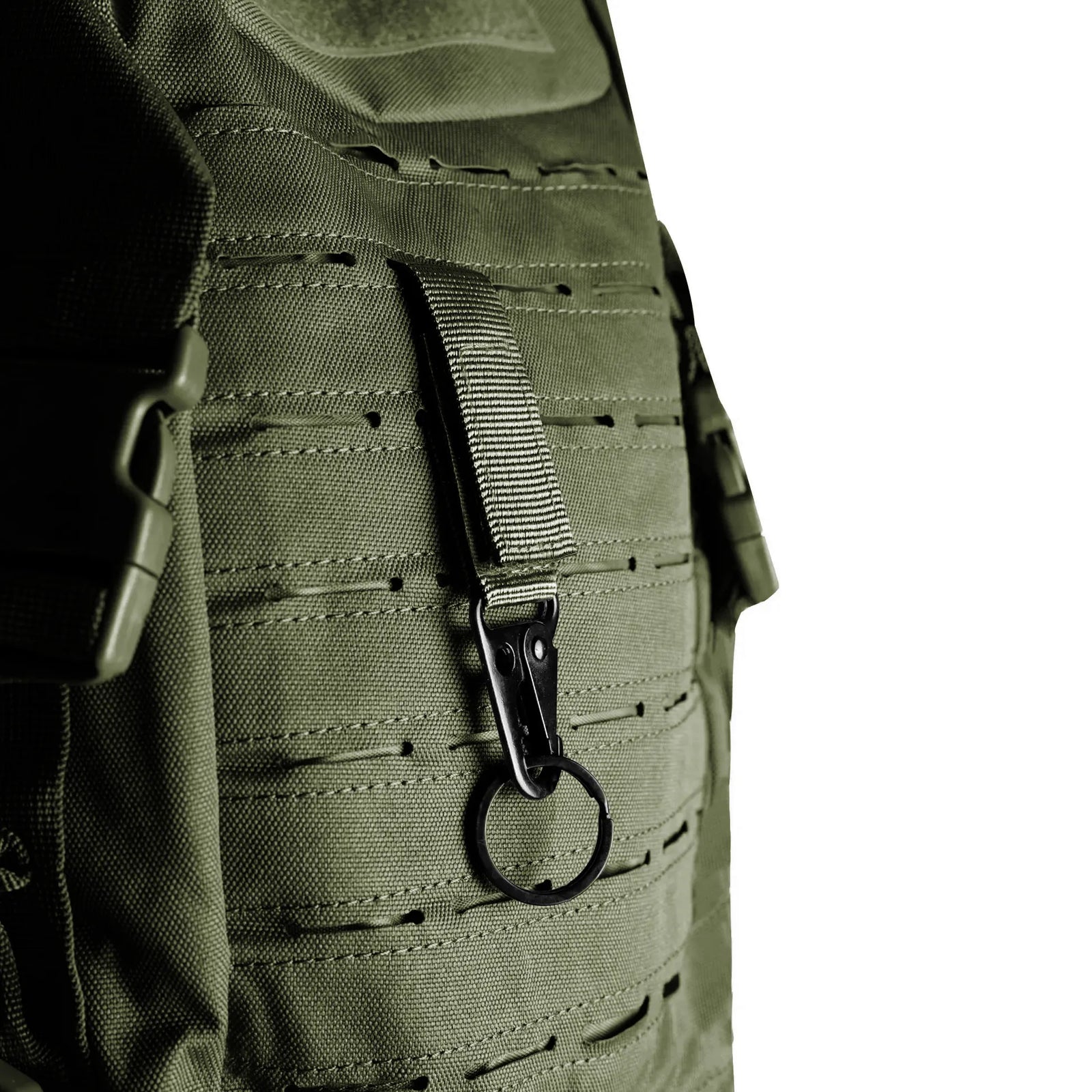 Carabiner with Loop and Ring Olive