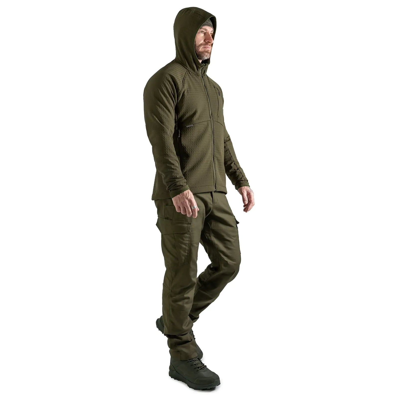 Jacket Plast Hood Gridshell Olive