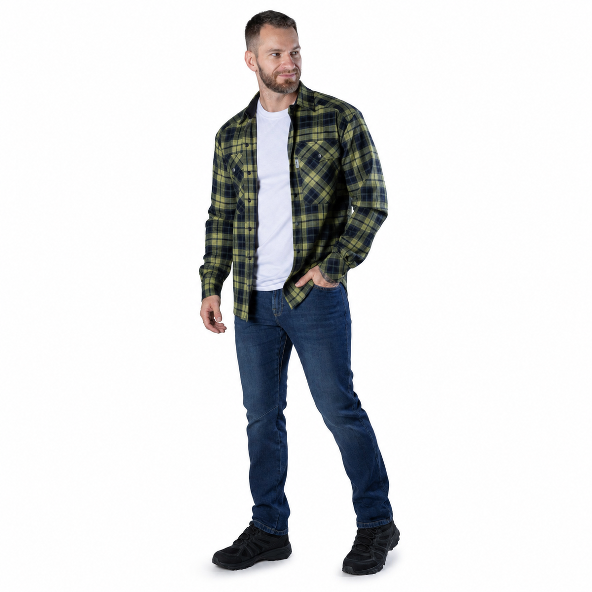 "Bureviy" Shirt Lime Green/Navy