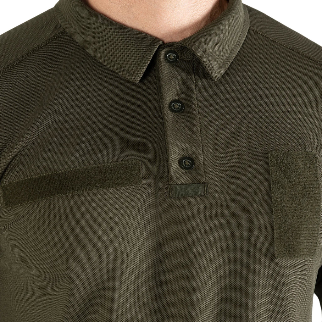 Army ID Long CoolPass Pique LT Polo Olive