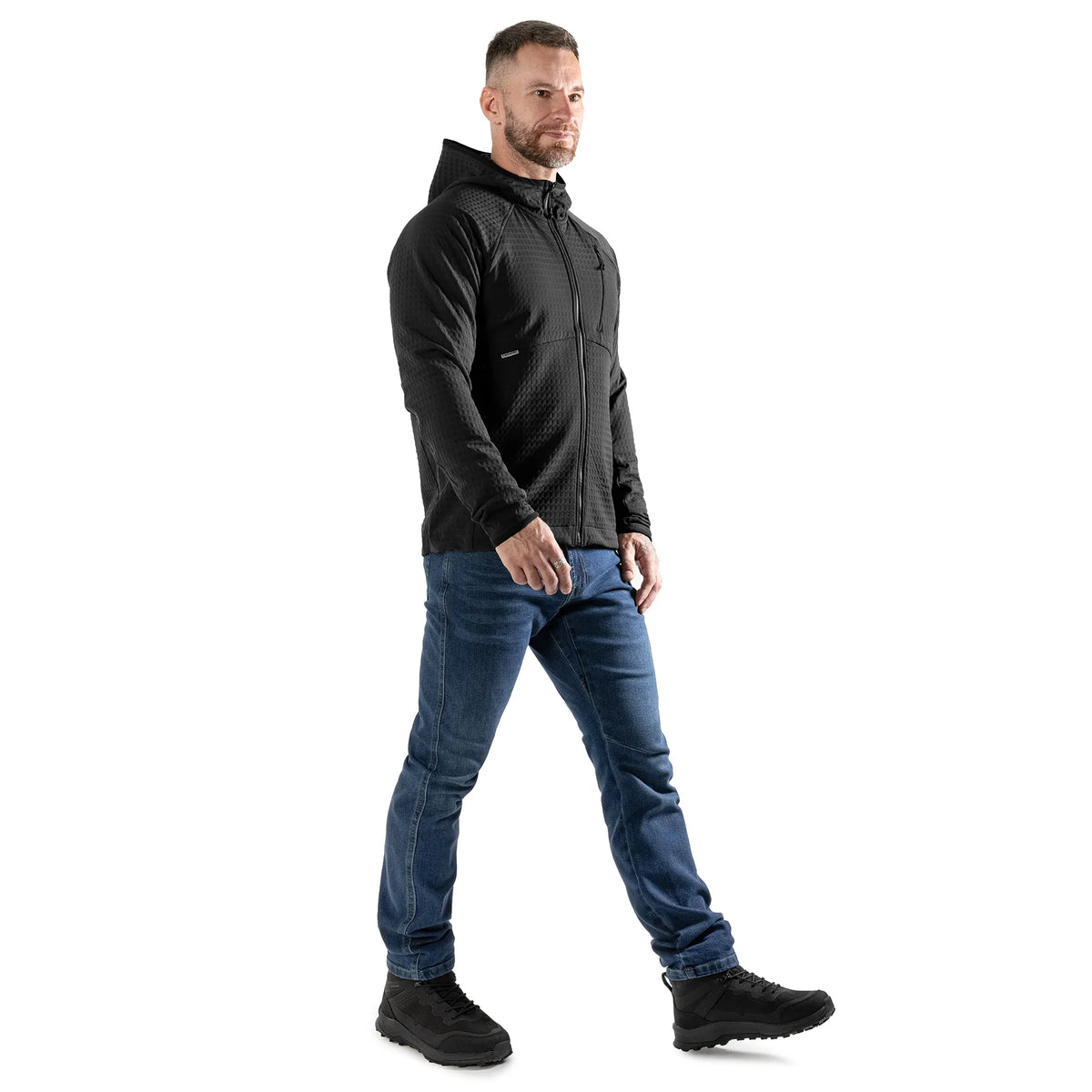 Jacket Plast Hood Gridshell Black (New)