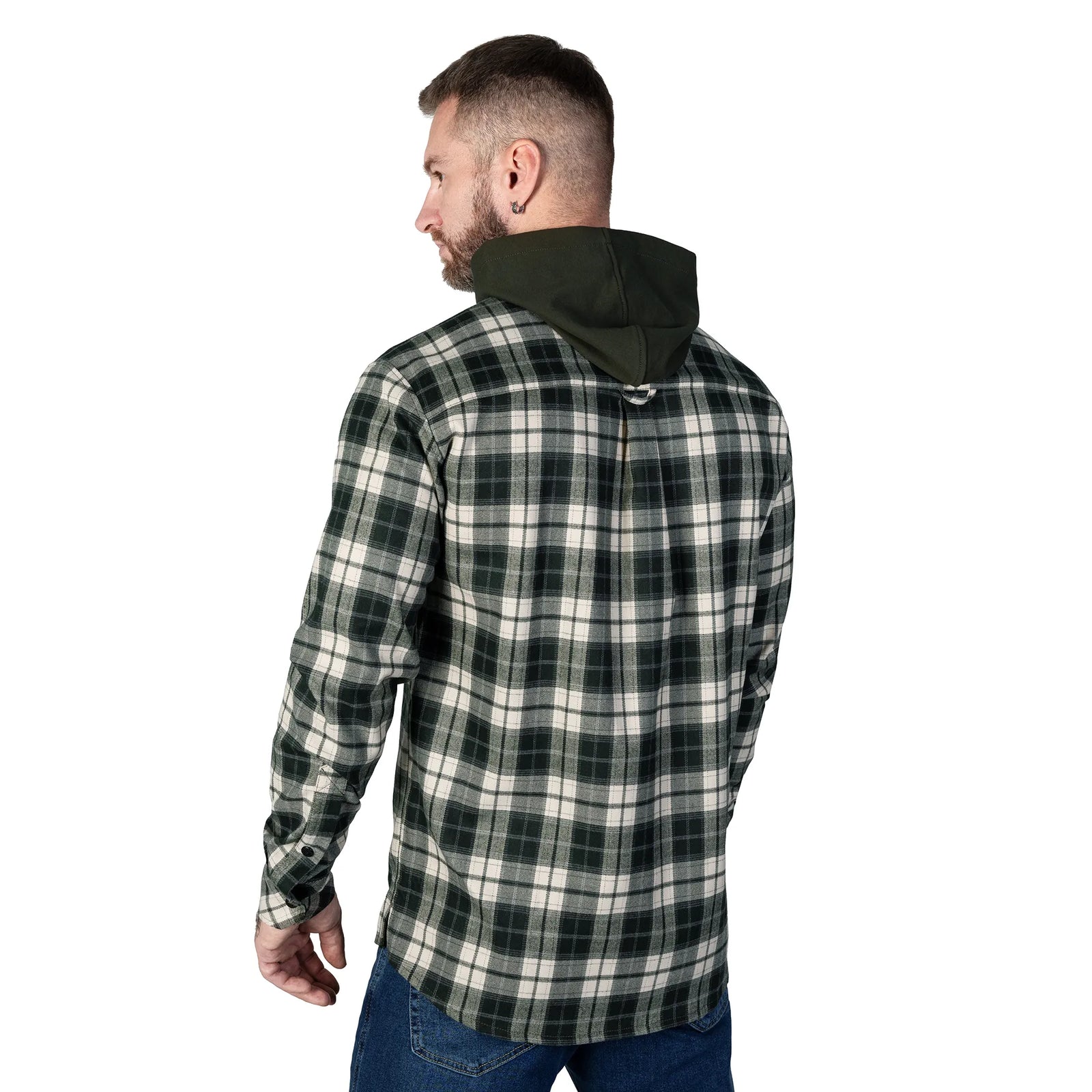 Hoodie "Vector" Olive/White