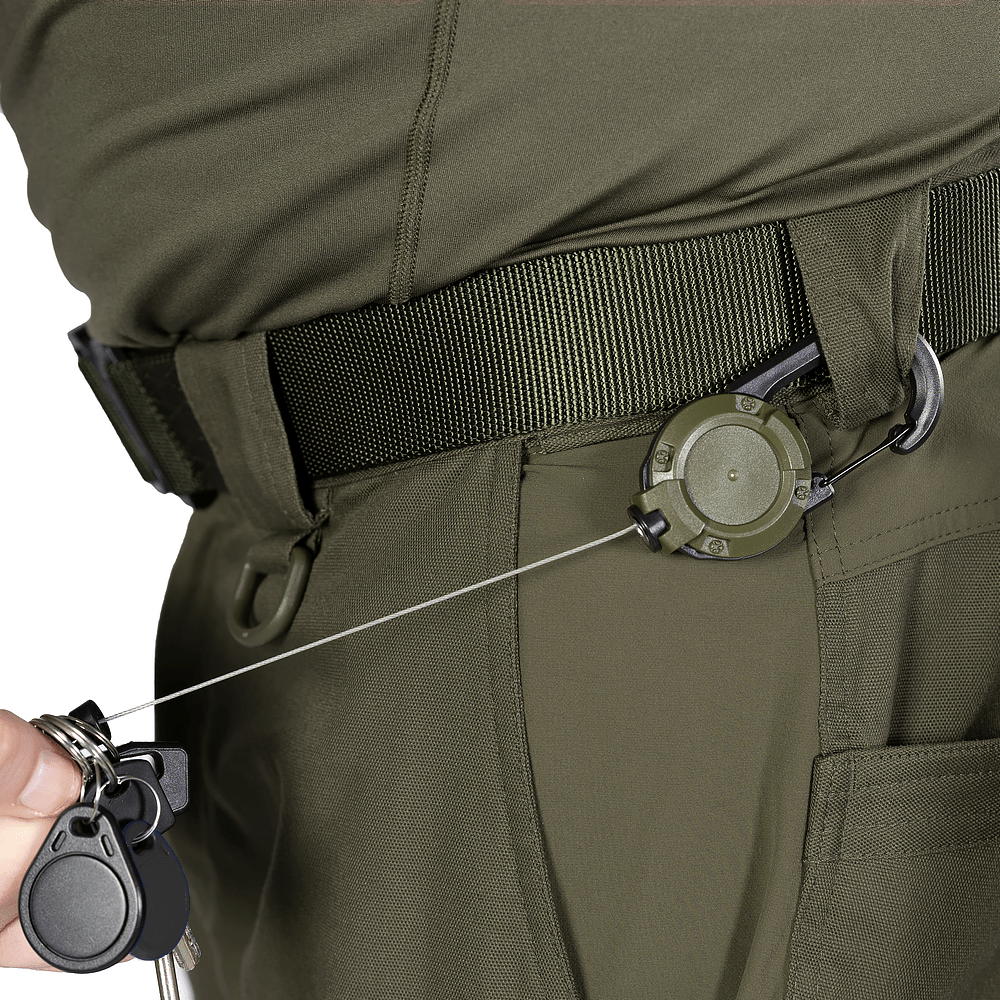 Retractor with Karabiner Cable Olive