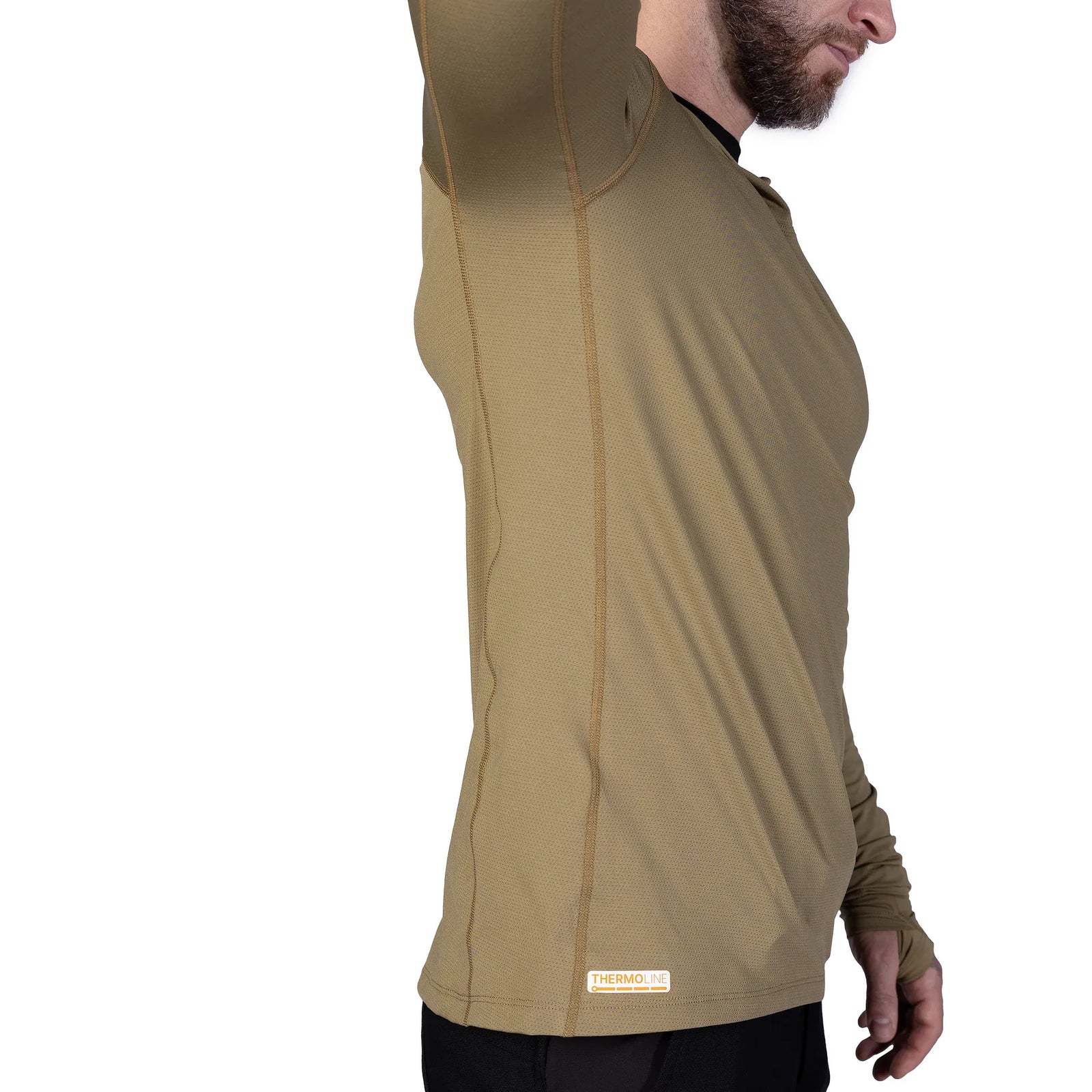 Longsleeve Chiton Hood 2.0 CoolPass ThermoGrid Tan