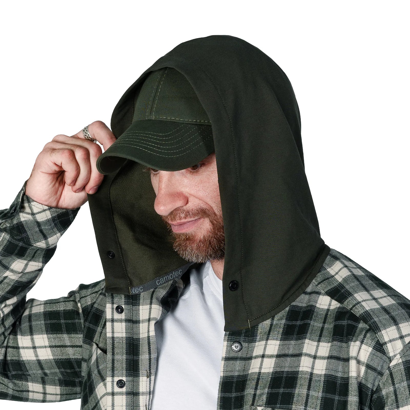 Hoodie "Vector" Olive/White