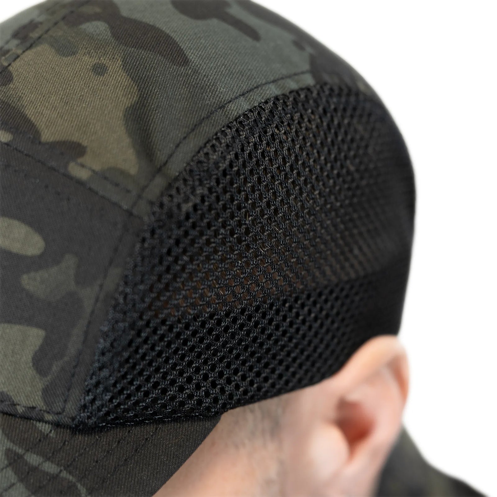 5-Panel Mesh Twill Black Multicam Baseball Cap