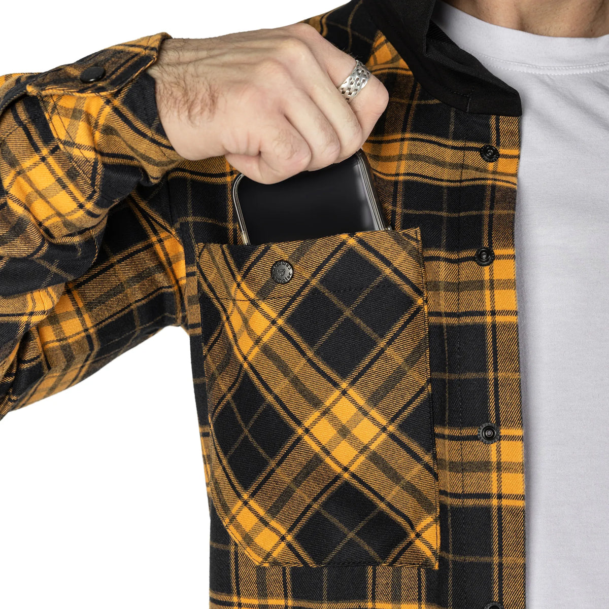 Hooded Shirt "Vector" Orange/Black