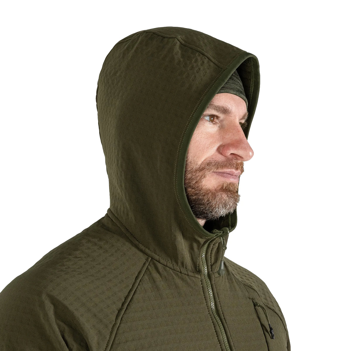 Jacket Plast Hood Gridshell Olive