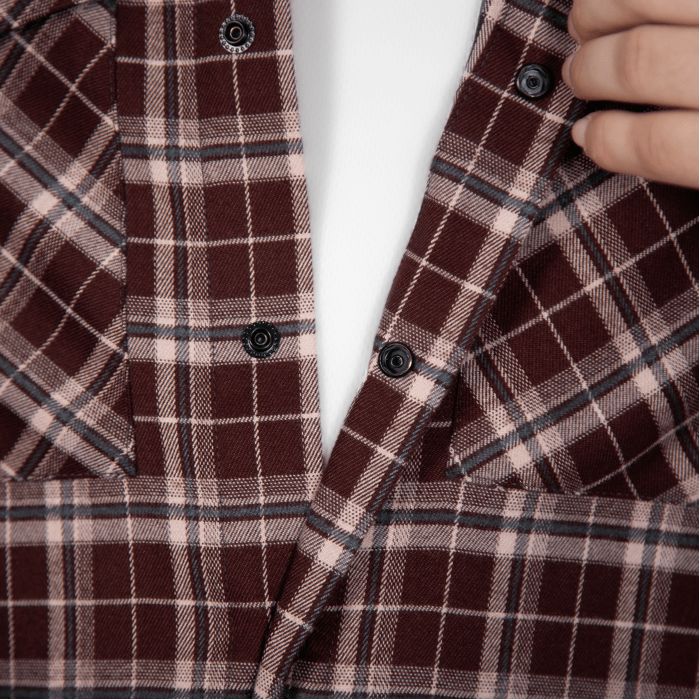 “Bureviy” Shirt Burgundy Check