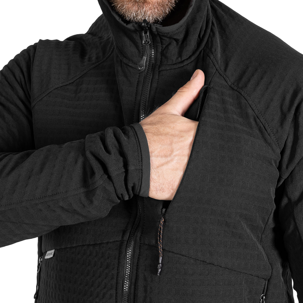 Jacket Plast Hood Gridshell Black (New)