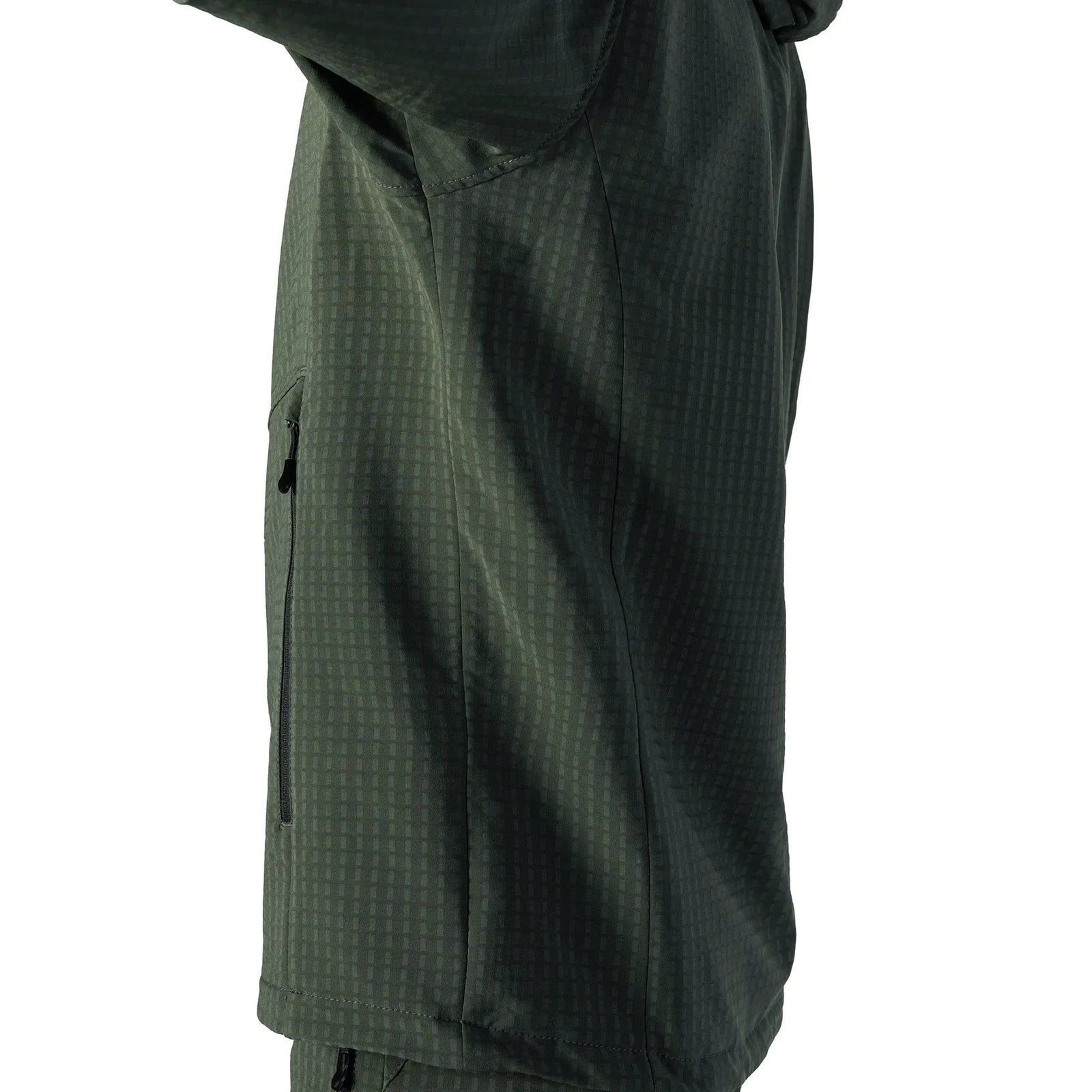 Lightweight Fleece Jacket TechGrid Hood Olive