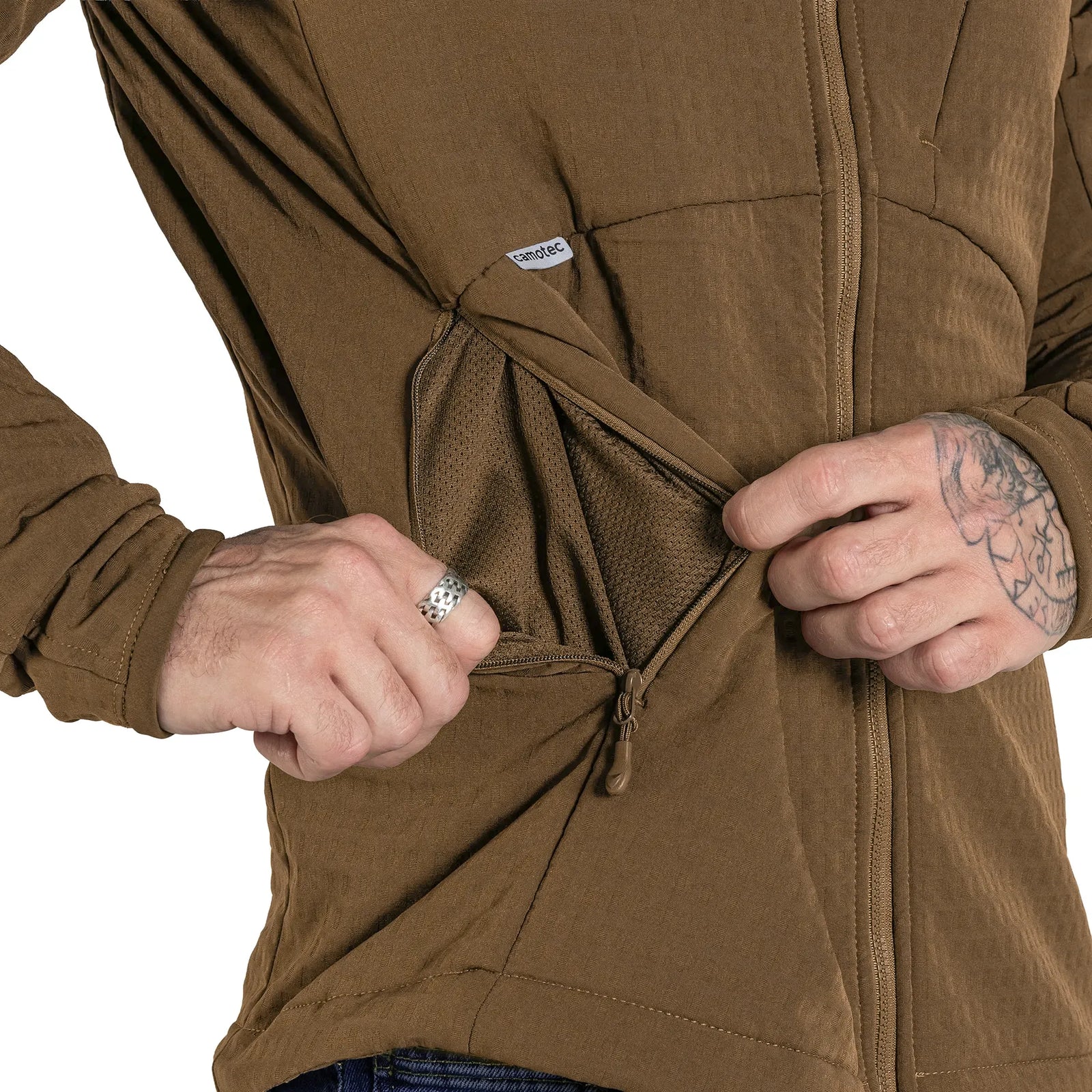 Jacket Plast Hood Gridshell Coyote (New)