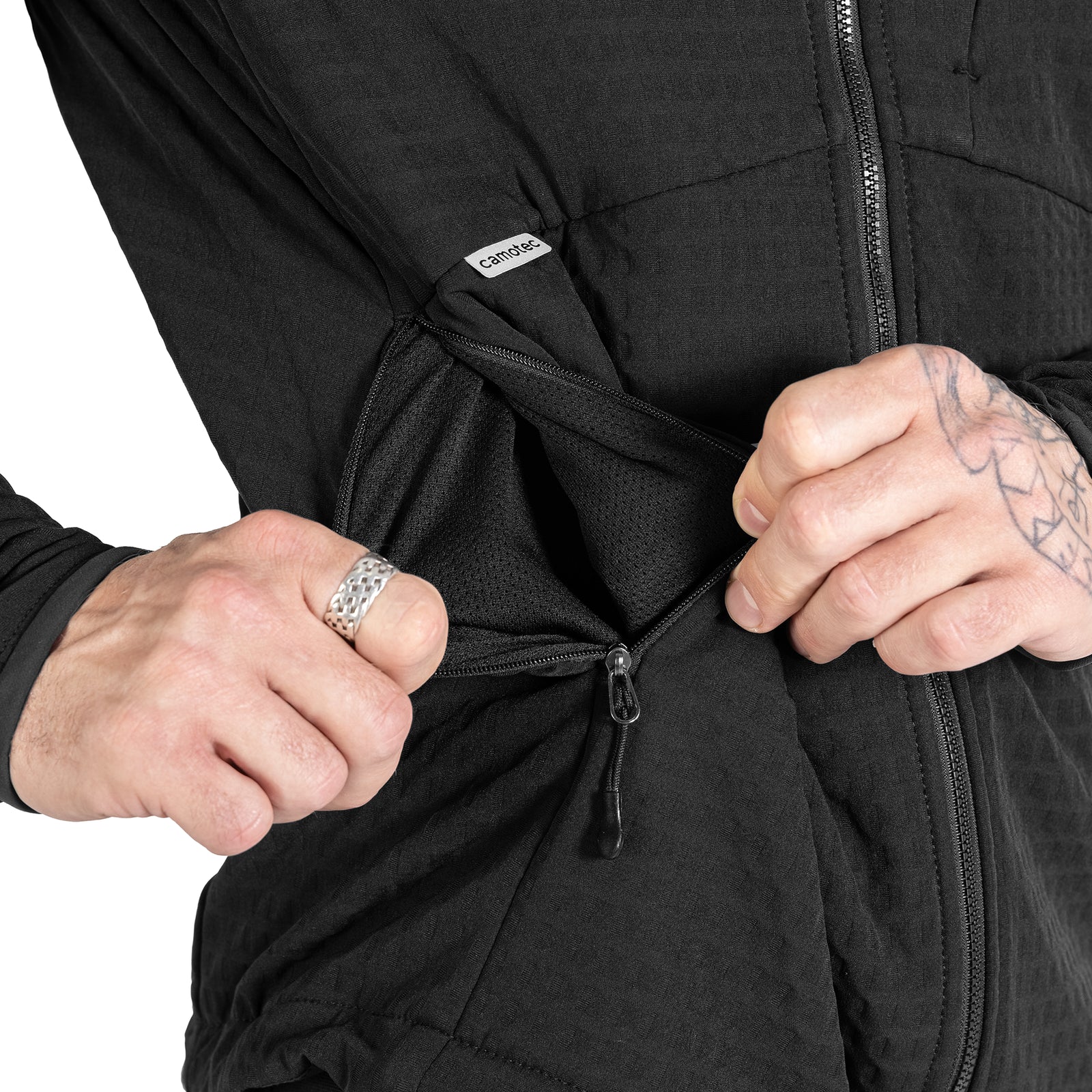 Jacket Plast Hood Gridshell Black (New)