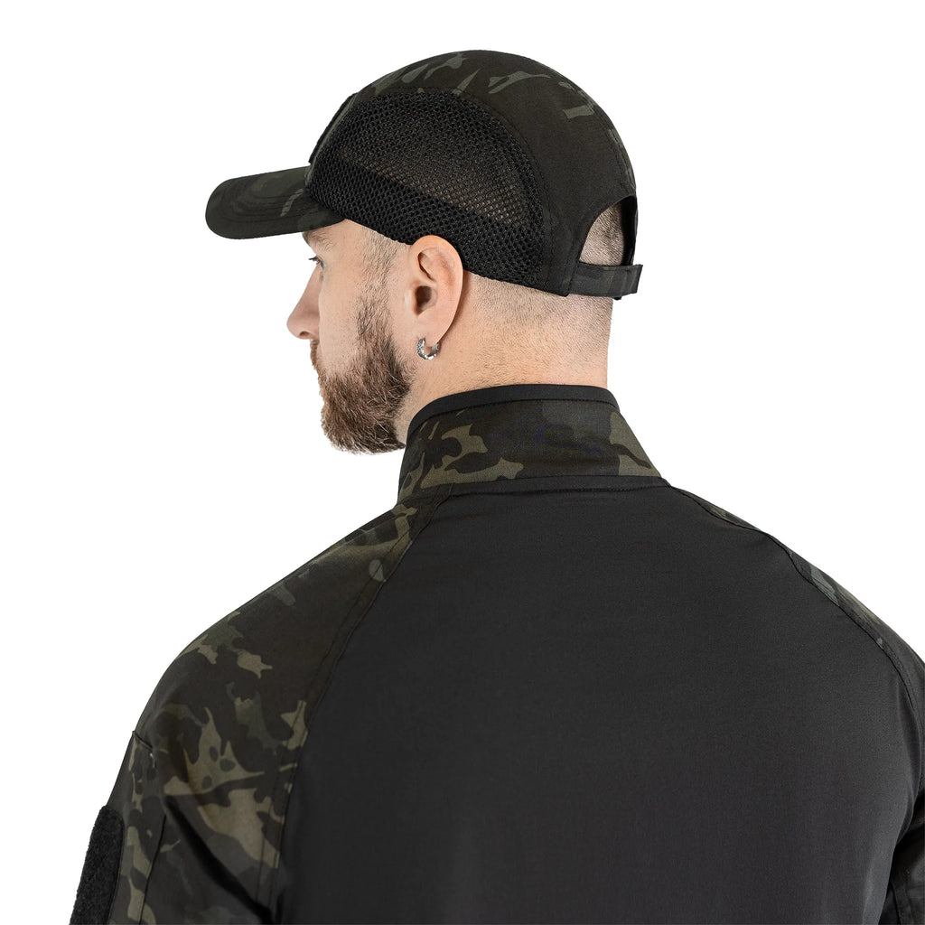 Baseball Cap 5Panel Mesh Tactic Twill Black Multicam