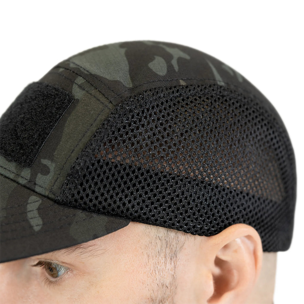 Baseball Cap 5Panel Mesh Tactic Twill Black Multicam