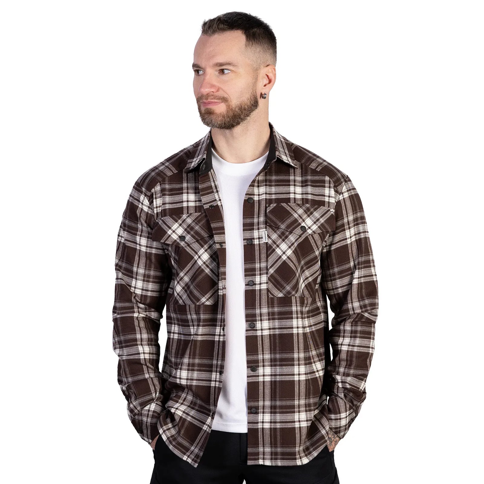 "Bureviy" Shirt Brown/White