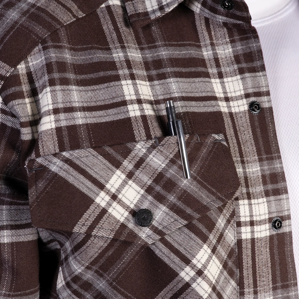 "Bureviy" Shirt Brown/White