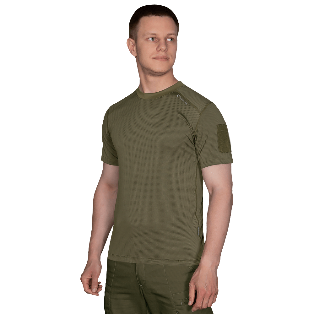 Chiton Patrol Grid Olive T-shirt