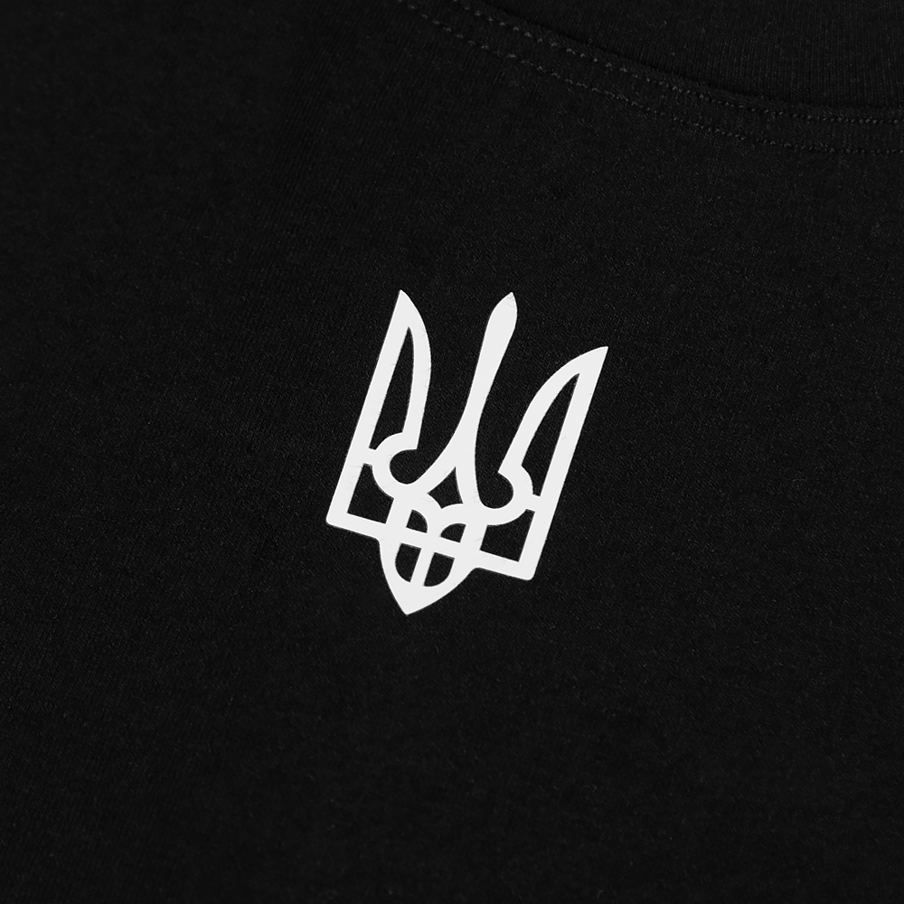 Modal T-Shirt with Print Black (White Trident)