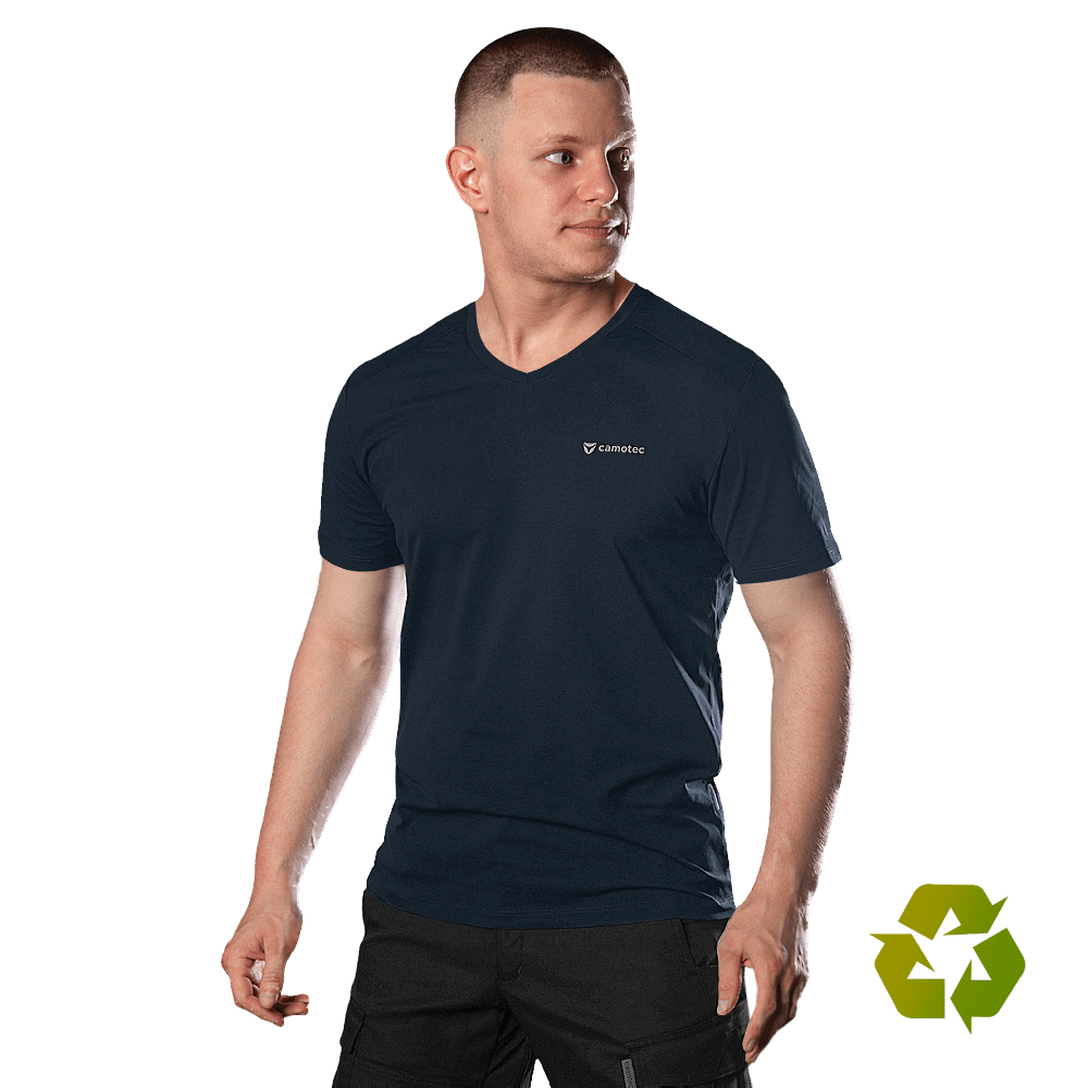 Totem V-neck T-shirt Navy Blue