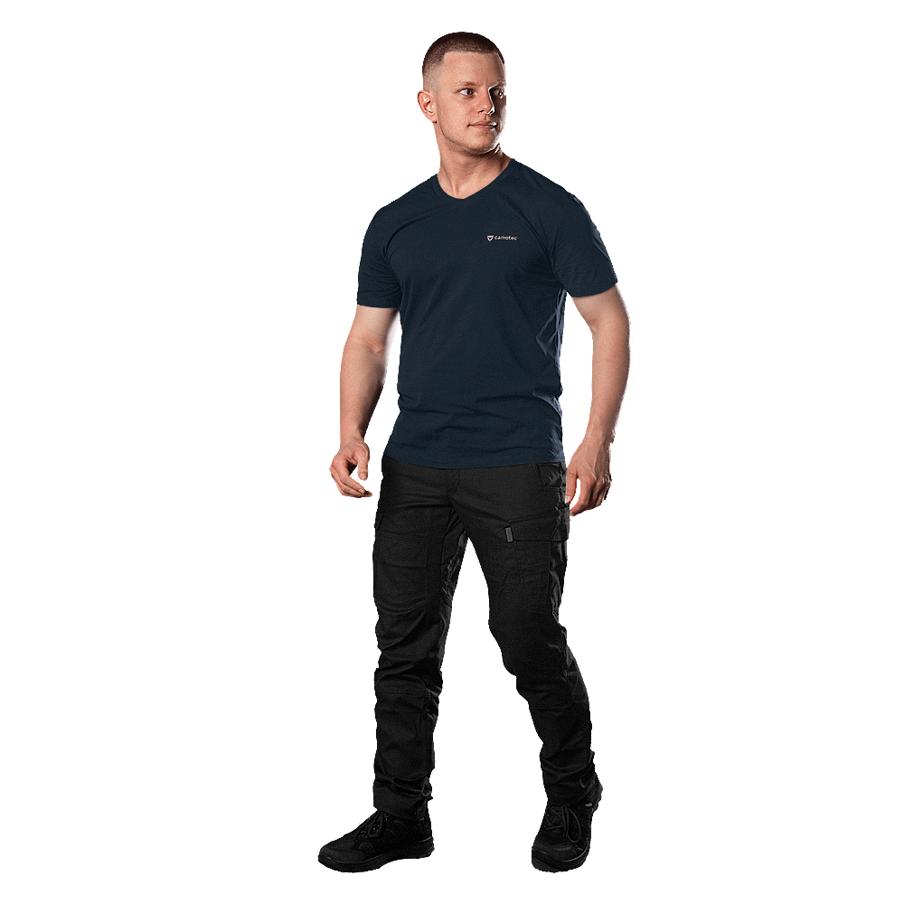 Totem V-neck T-shirt Navy Blue