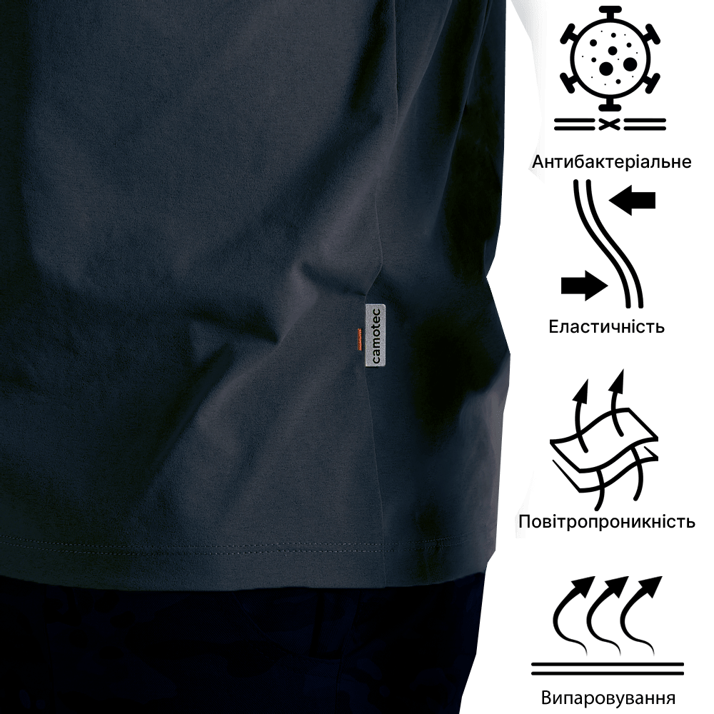 Totem V-neck T-shirt Navy Blue