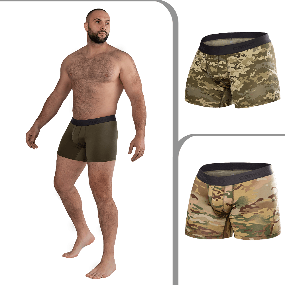 Men's boxer briefs set Olive/Pixel/MC