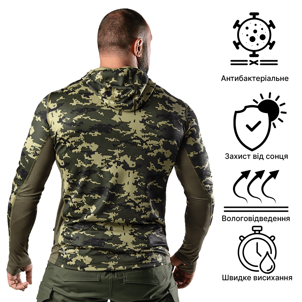 Chiton Air Hood Longsleeve Pixel Green