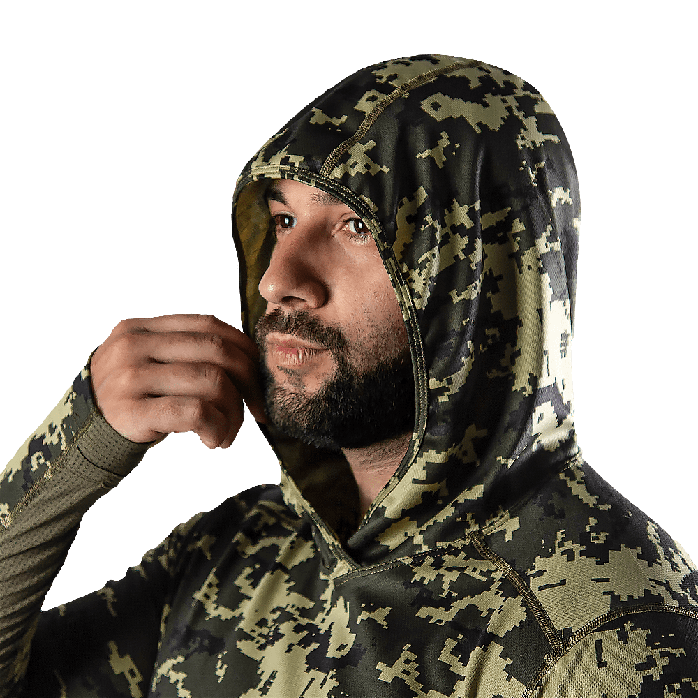 Chiton Air Hood Longsleeve Pixel Green