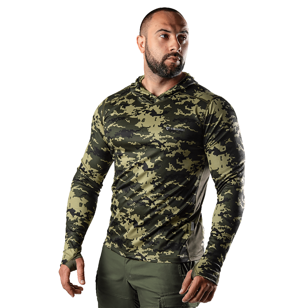 Chiton Air Hood Longsleeve Pixel Green