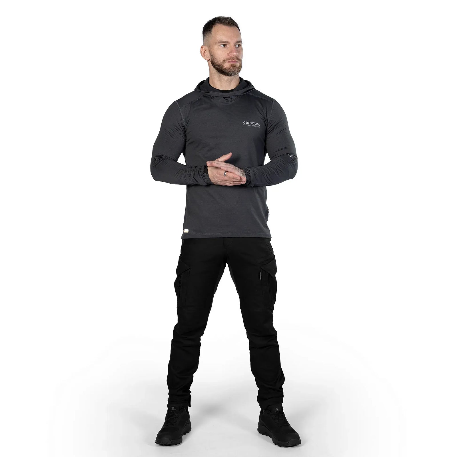 Longsleeve Chiton Hood 2.0 CoolPass ThermoGrid Grey