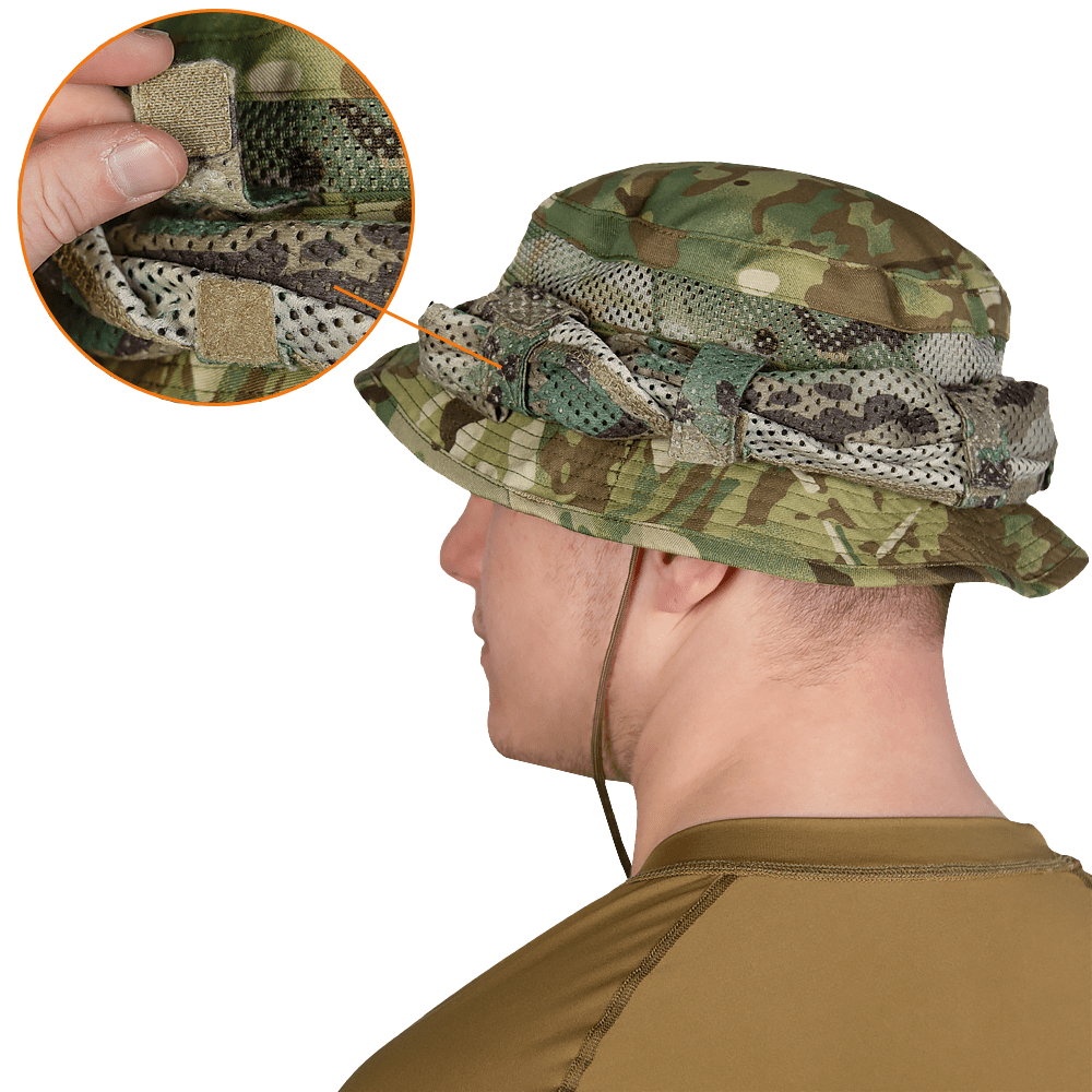Neck protection for MC hats