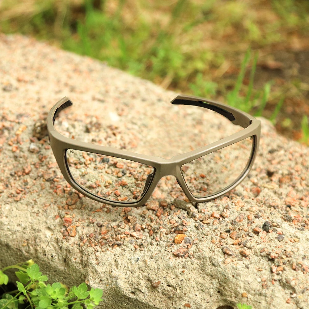 Pyramex Howitzer Tan Clear Eyeglasses
