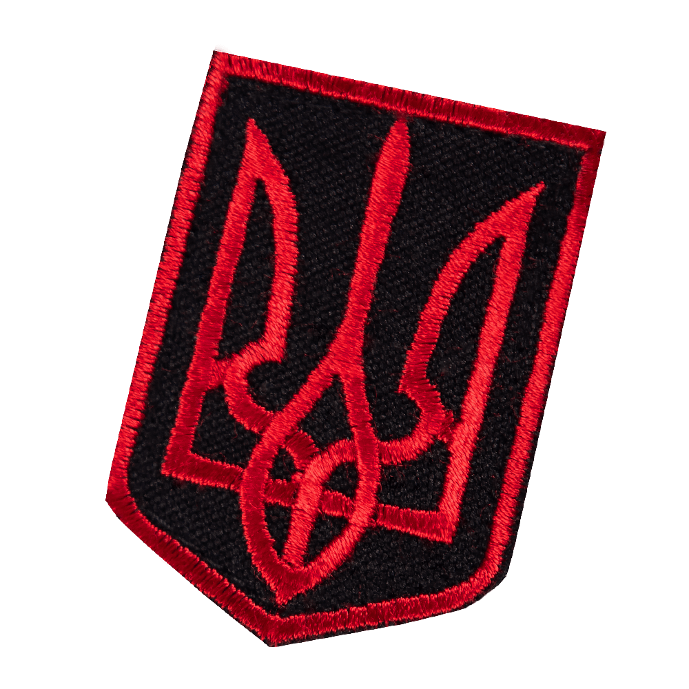 Patch Coat of Arms of Ukraine 4*5.5 Black/Red