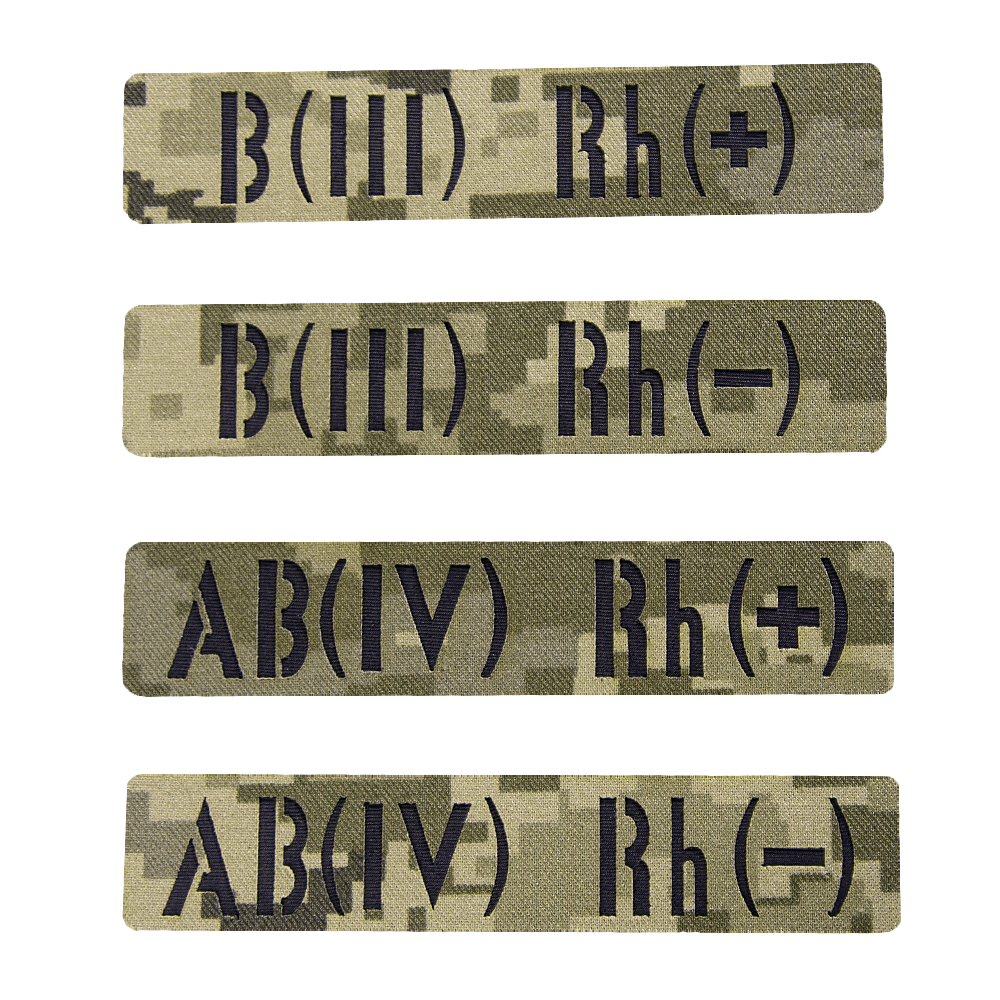 Patch/Hook-and-loop Blood Type Twill Pixel