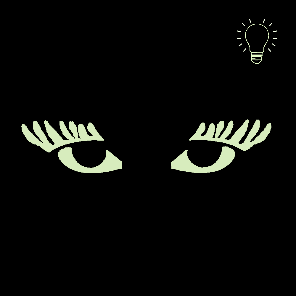 LC Patch Eyes with Lashes Black/Lumin