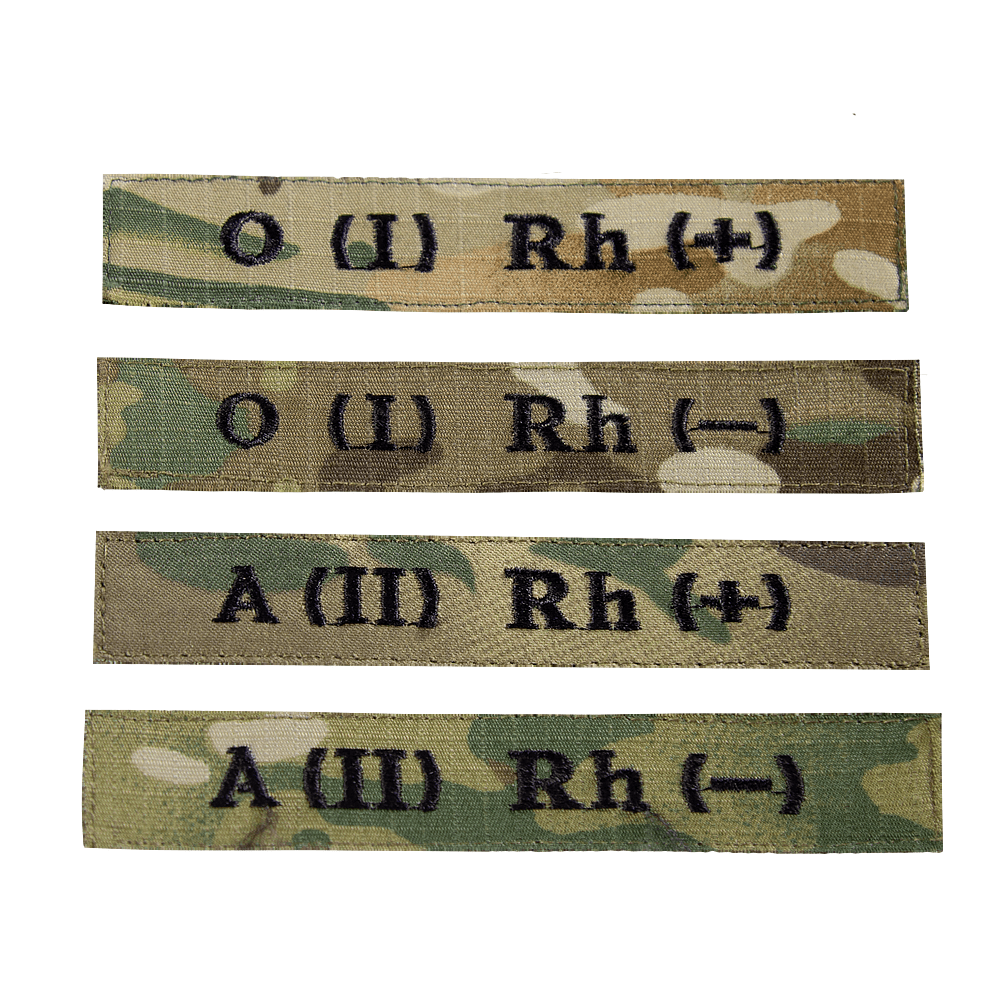 Blood Type Patch/Hook-and-Loop Multicam