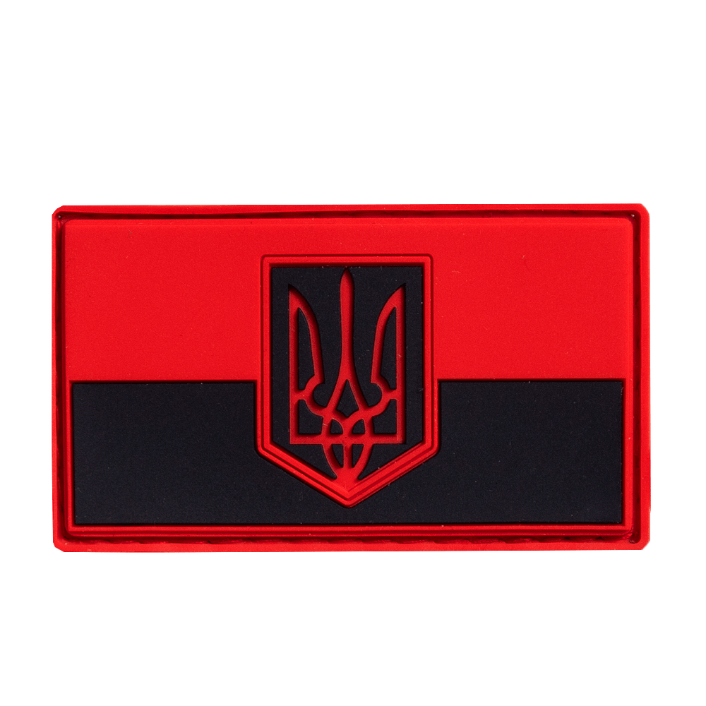 PVC Patch Flag with Coat of Arms Red-Black