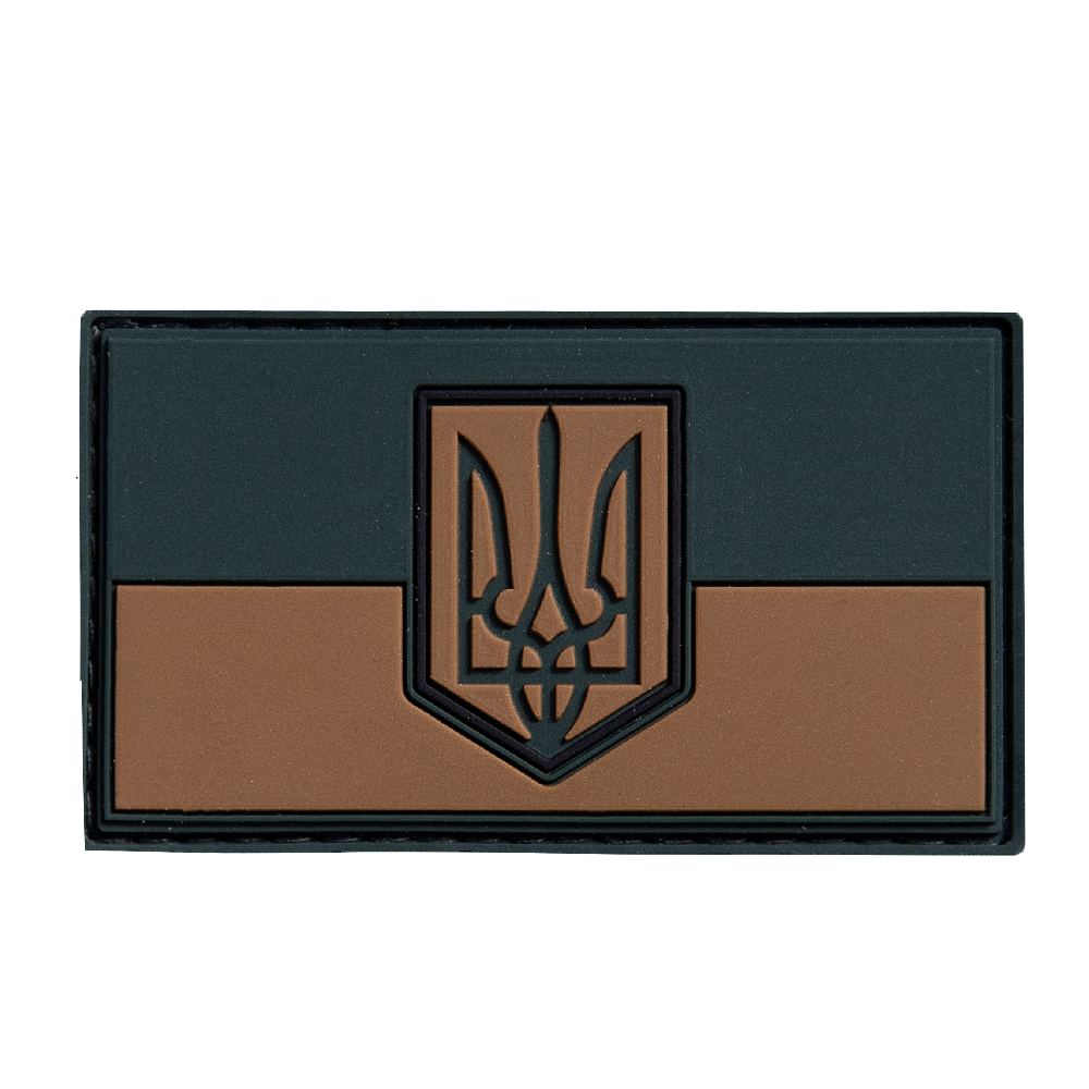 PVC Patch Flag with Coat of Arms Olive-Coyote