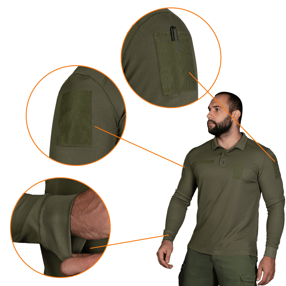Army ID Long Polo Olive