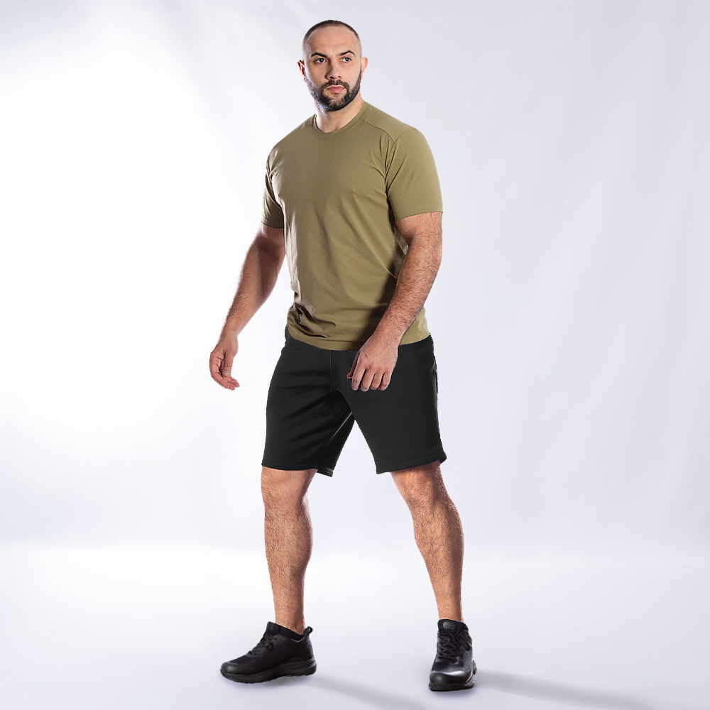 FitPro Cotton Black Shorts